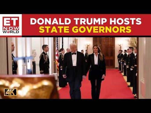 Donald Trump, First Lady Melania Trump Host State Governors In East Room Of White House