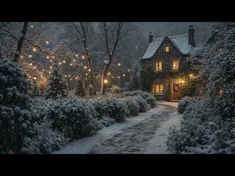 Christmas Cottage Ambience | Dark Winter Academia Playlist for Studying, Calming | Sad Piano