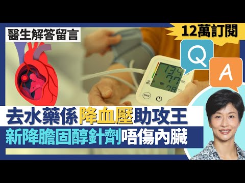 Q&A十二萬訂閱解答觀眾心臟健康問題|去水藥係降血壓藥助攻王 提升效果兼減副作用!降膽固醇藥唔傷腎 新針劑完全唔傷內臟!太多鈣可致心血管鈣化但唔使擔心|王建芳醫生 心臟科醫生吳基恩醫生|人類健康研究所