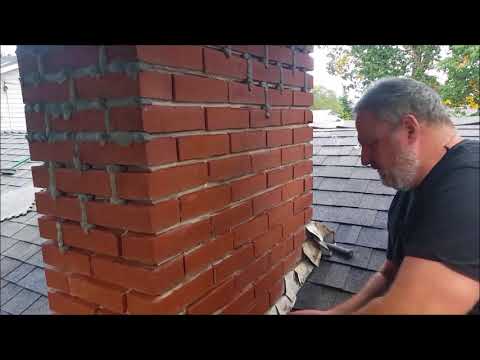 Tuckpointing a chimney