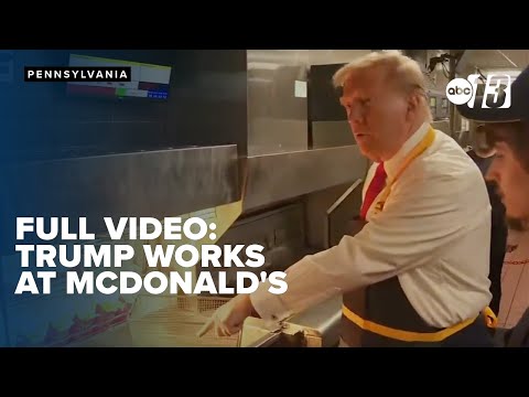 Trump working at McDonald's fry counter and drive thru while campaigning in Pennsylvania: FULL VIDEO