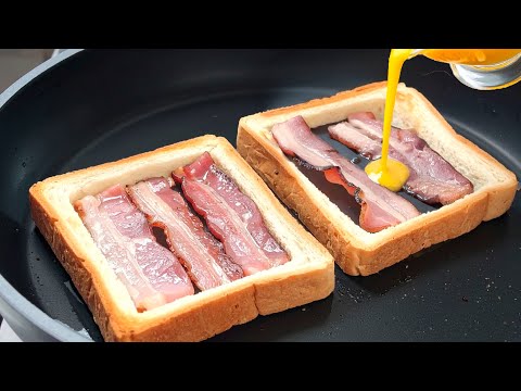 Frühstücksidee für jeden Tag! Ein Rezept für Toastbrot mit Eiern und Speck