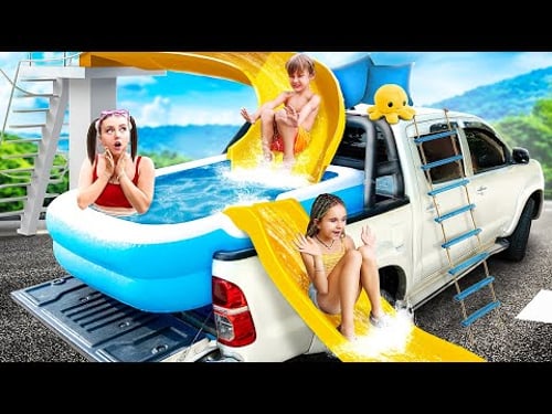 Stavba tajné místnosti v náklaďáku! Bohatá proti chudé - Část2!