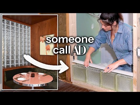 *DIY glass block wall* for my laundry room makeover