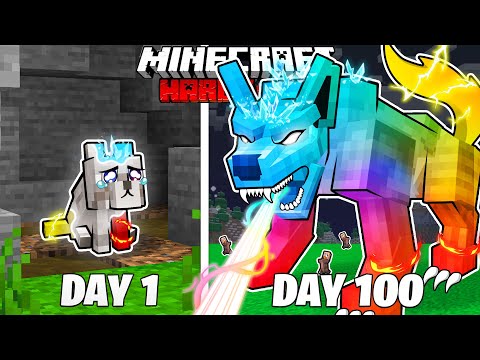 I Survived 100 Days as an ELEMENTAL WOLF in HARDCORE Minecraft