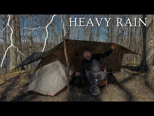 Camping in a HUGE STORM with HEAVY RAIN | Thunder & Lightning