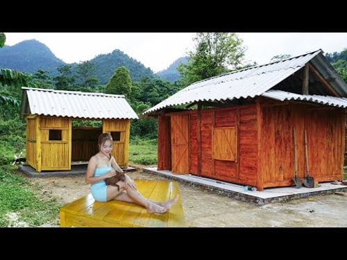 188 Days To Alone Build A Wooden House With Tile And Kitchen /TIMELAPSE from Start To Finish