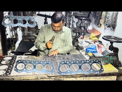 Handmade|Making of 4 Cylinder Engine Head Gasket for Industrial Generator|Start to Finish