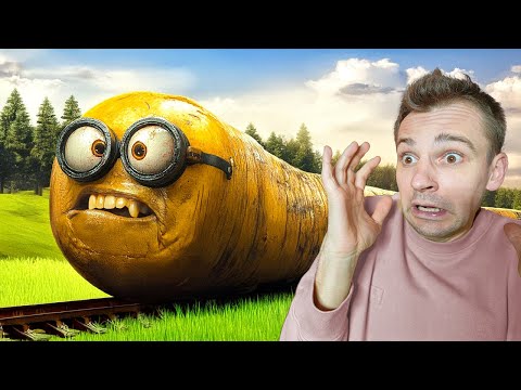 드론이 현실에서 미니언.EXE 먹는 괴물을 포착하다 Minion.EXE