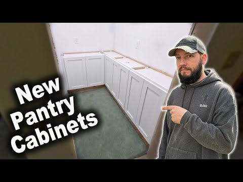 How to Install Wall Cabinets as Base Cabinets | Pantry Storage Idea