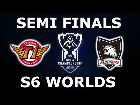 SKT vs ROX - Semi Finals S6 LoL eSports World Championship 2016! SK Telecom T1 vs Rox Tigers