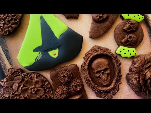 I'm ready for Halloween. Molded Cookies.
