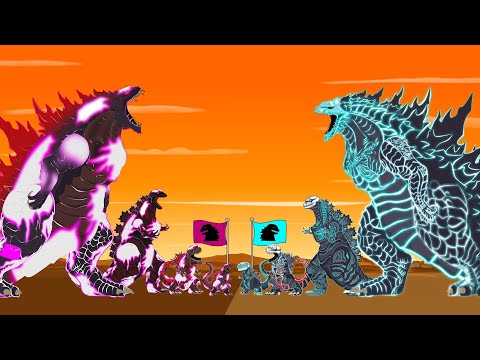 IF EVOLUTION of PURPLE GODZILLA vs EVOLUTION of SPACE SHIN GODZILLA: Size Comparison / ANIMATION