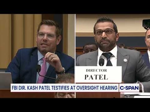 Heated exchange between Rep. Eric Swalwell (D-CA) and FBI Director Kash Patel on Epstein Files