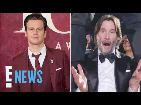 Keanu Reeves Reacts to Being Straddled By Jonathan Groff | Tonys 2025 | E! News