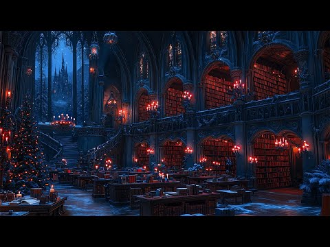 Winter Gothic Library AmbienceβοΈDark Academia Playlist for Reading & Writing | Old Cozy Christmas