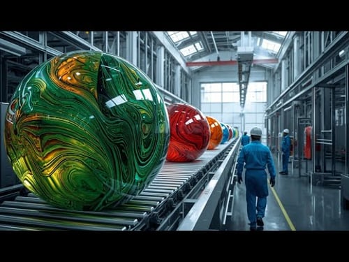 Inside Glass Marble Factory – How Waste Glass Turns into Billions of Marbles (Full Process)