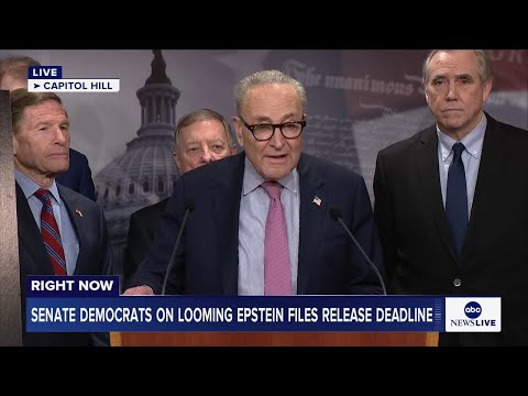 LIVE: Senate Democrats hold news conference on looming Epstein files release deadline