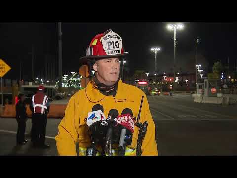 Watch Live: Officials provide details on cargo ship fire in San Pedro