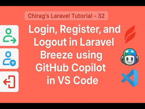 Login, Register, and Logout in Laravel Breeze using GitHub Copilot in VS Code #breeze #laravelauth