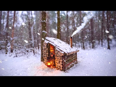Building a Warm and Cozy Log Cabin for Survival | Winter Bushcraft, Survival