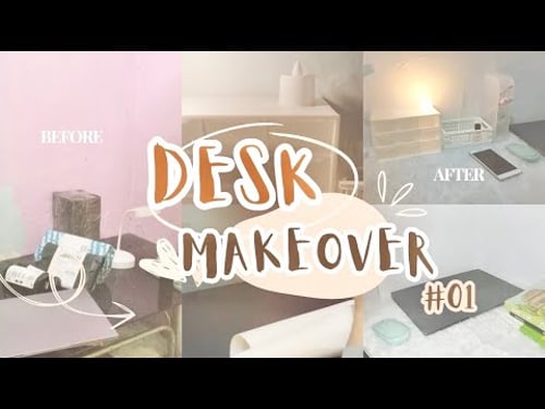 desk makeover, 🤍 unboxing, installing wallpaper and a little sunday reset 🎀~
