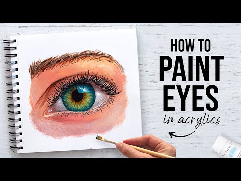 How to Paint Realistic Eyes in Acrylic Paints | Easy Eye Art Tutorial for Beginners