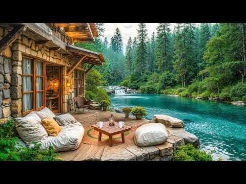 Soft Jazz In The Cabin Space With Forest View - Sweet Jazz Background Music To Improve Your Mood