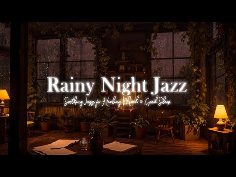 Exquisite Cozy Night Jazz and Rainy Jungle - Soothing Piano Jazz for Healing Mood & Good Sleep