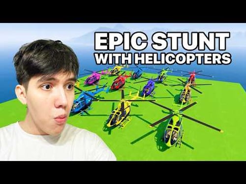 NEW EPIC STUNT RACE - All participants are Trying to Reach the Helicopters In GTA V!