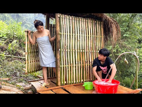 100 Days Building Cabin TIMELAPSE - The Young Couple Built a New Life Together - Living Off Grid
