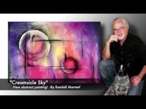 "Creamsicle Sky" Abstract modern art painting! -by Marmet'