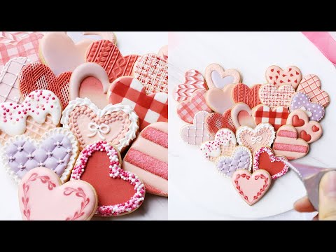 20 Ideas for Heart Cookies | Satisfying Cookie Decorating with Royal Icing