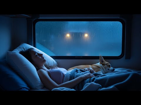 Super Heavy Rainstorm | Rain Sounds for Sleeping | Thunderstorm Outside Campervan Window