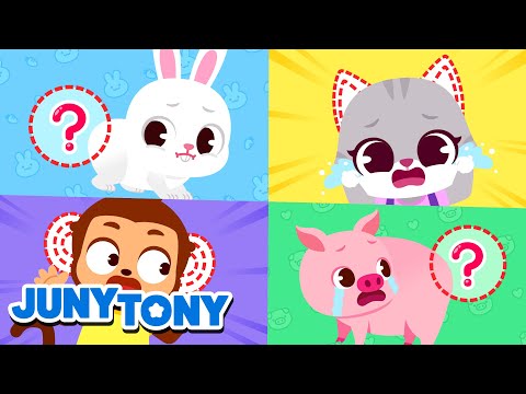 Where's My Tail? Where Are My Ears? 🐶🐰 Fun Animal Songs for Kids | Help the Animals! | JunyTony