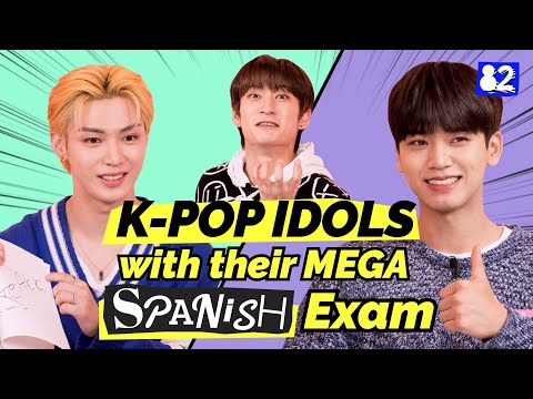 (CC) K-pop Idols take a Spanish Test (🧠 300 IQ energy)ㅣGuess the Spanish Words w/ OMEGA X