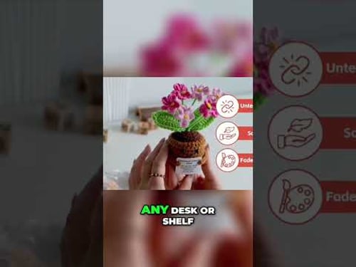 Handmade Crochet Flower: Adorable Desk Decor Under $10! #shorts