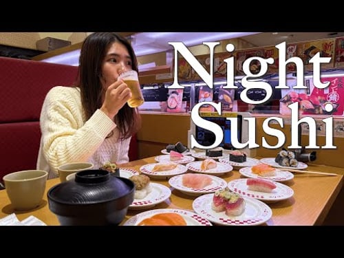 Japan Night Routine | 6pm–12am Cozy Life 🍣🍺| Sushi, Beer & UNIQLO Haul