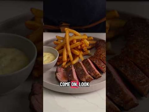 Beautiful Steak Frites recipe 👇 #shorts