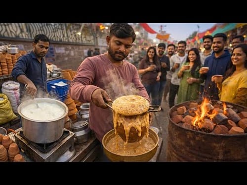 Clay Pot Tea on Fire βπ₯ | Traditional Tandoori Chai Making | Indian Street Food