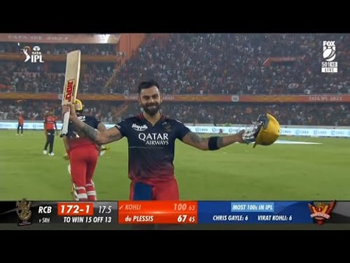 Virat Kohli 100 (63) vs SRH , IPL 2023 ... ( Ball-by-Ball ) | 12 Fours 4 Sixes