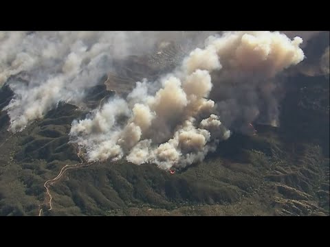 Palisades Fire aerial footage around Pacific Palisades, CA