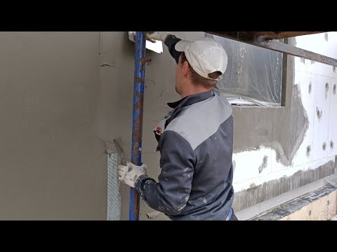 How to make a basic reinforcing layer on the facade of a house, a master class from a professiona...