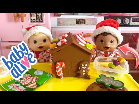 NEW Baby alive changing time dolls Night routine 🌙 making gingerbread house 🍭
