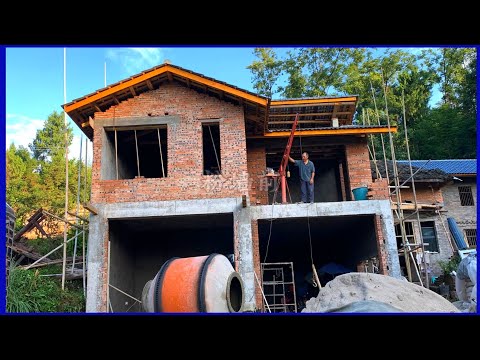The builders construct a new, durable and beautiful house in rural China.