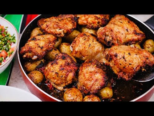 Quick Meal One Pan Crispy Oven- Baked Chicken With Pomegranate Molasses