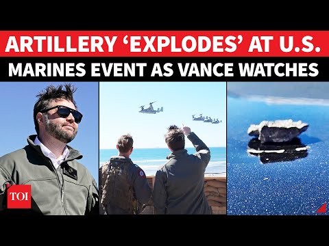 Shock Incident At US Marines Event: Artillery ‘Misfires’, Shrapnel Hits Police Car As Vance Watches