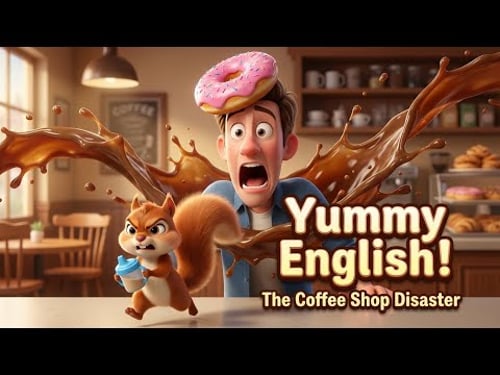 The Coffee Shop Disaster! Getting Lost, Asking for Directions & Ordering Food in English (Level 2)
