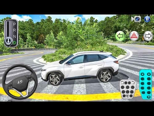 New White Hyundai Tucson SUV Narrow Mountain Road Driving - 3D Driving Class 2026 - Android game