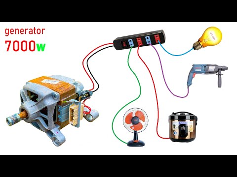 I make 220v electric Generator from a broken Washing Machine motor